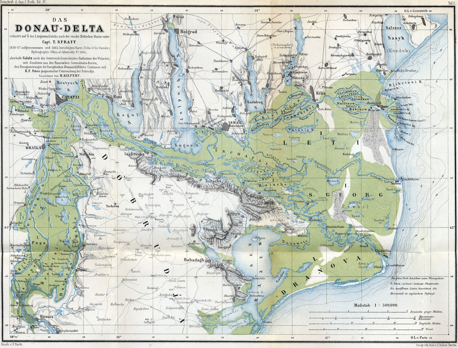 Historic map of the Danube Delta